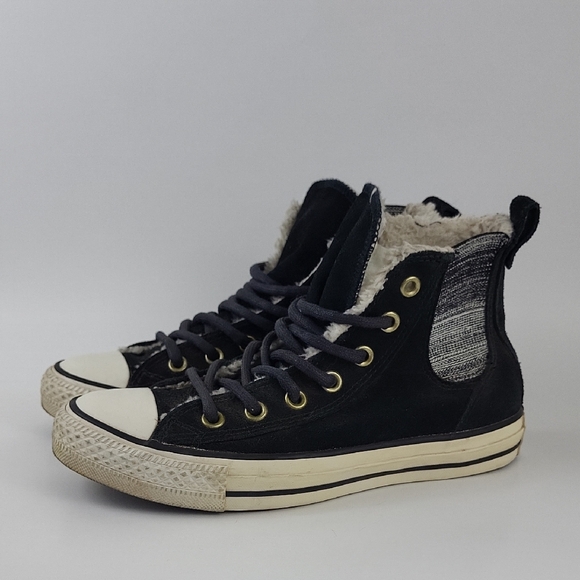 Women's Converse Chuck Taylor Chelsee High Top Black Suede Size 7 - Picture 1 of 11